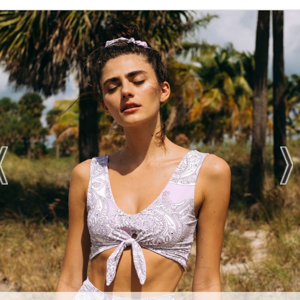 Montce Lilac Paisley Kim Bikini Top Large